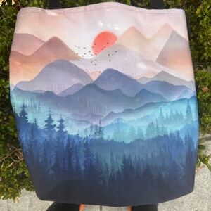 Sunset Mountain Landscape Tote Bag by Society 6